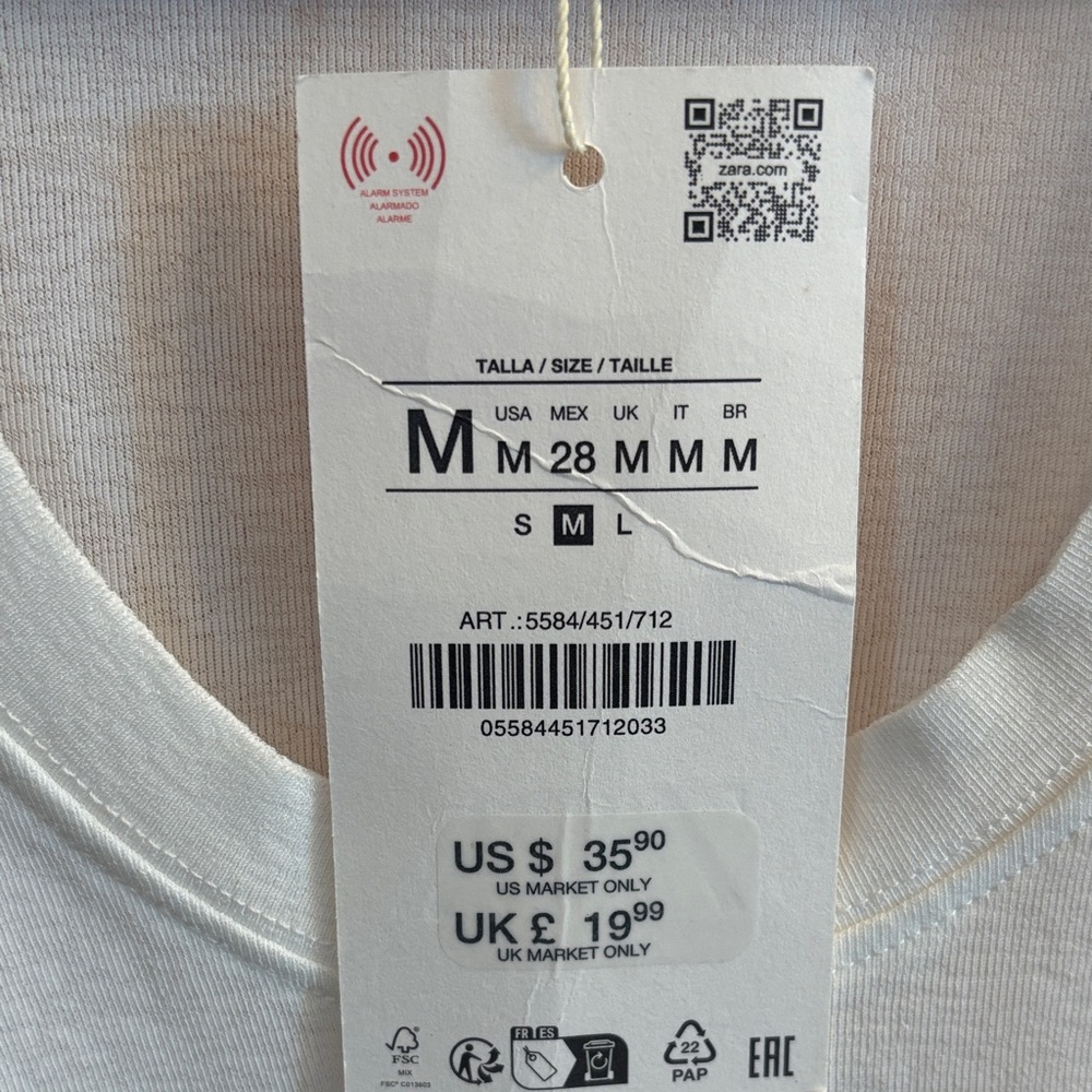 Zara Basic V-Neck Women's Top - Picture 2 of 6